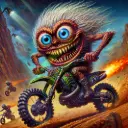 Moto Gremlin Dirt Bike Sticker Bug-Eyed Monster Cartoon