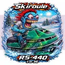 1971 Skiroule RS-440 Snowmobile Vinyl Sticker 9x9cm Die Cut Monsters 1-36