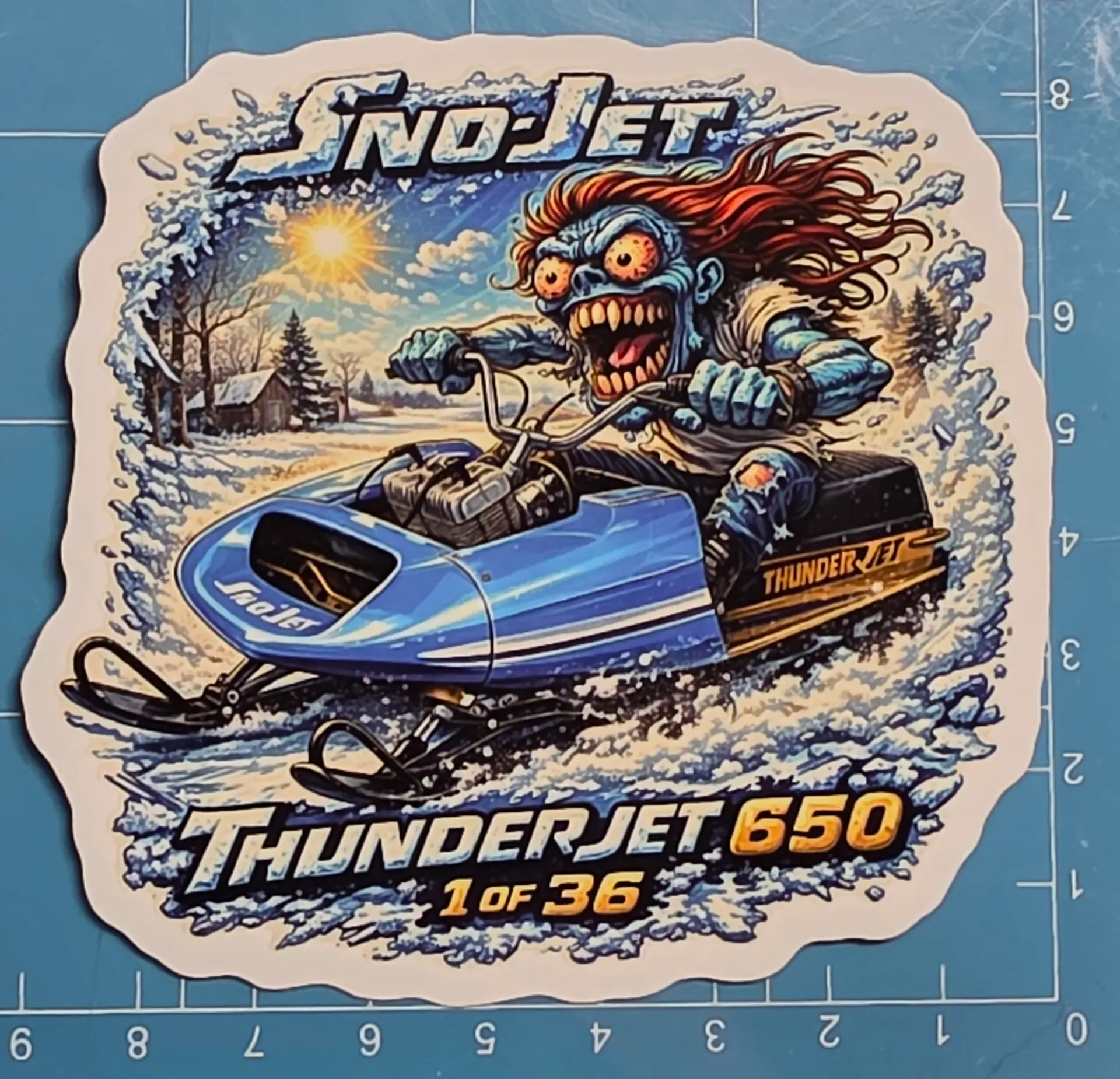 Sno-Jet Thunder Jet 650 Monster Sticker 9x9cm Vinyl Decal MoM 1/36 Snowmobile (copy)
