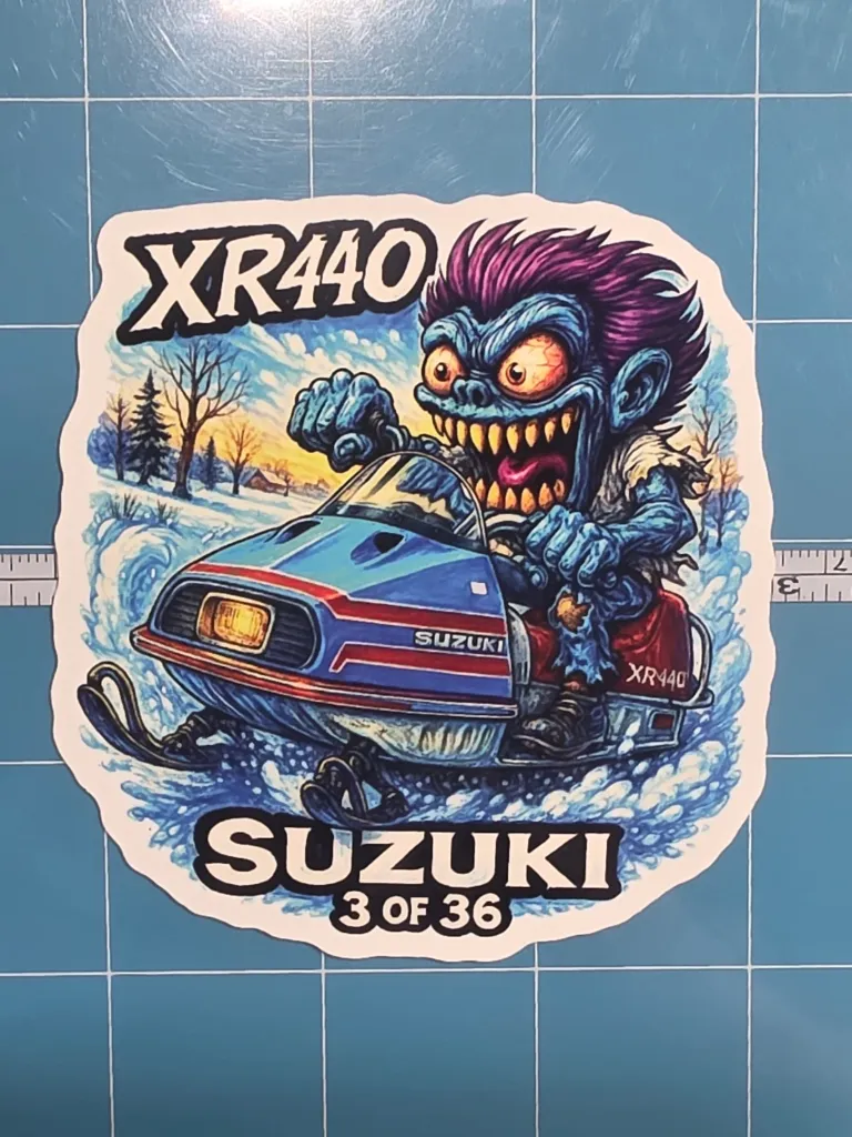 Suzuki XR440 Monster Vinyl Sticker 9x9cm 03-36 Snowmobile Die Cut