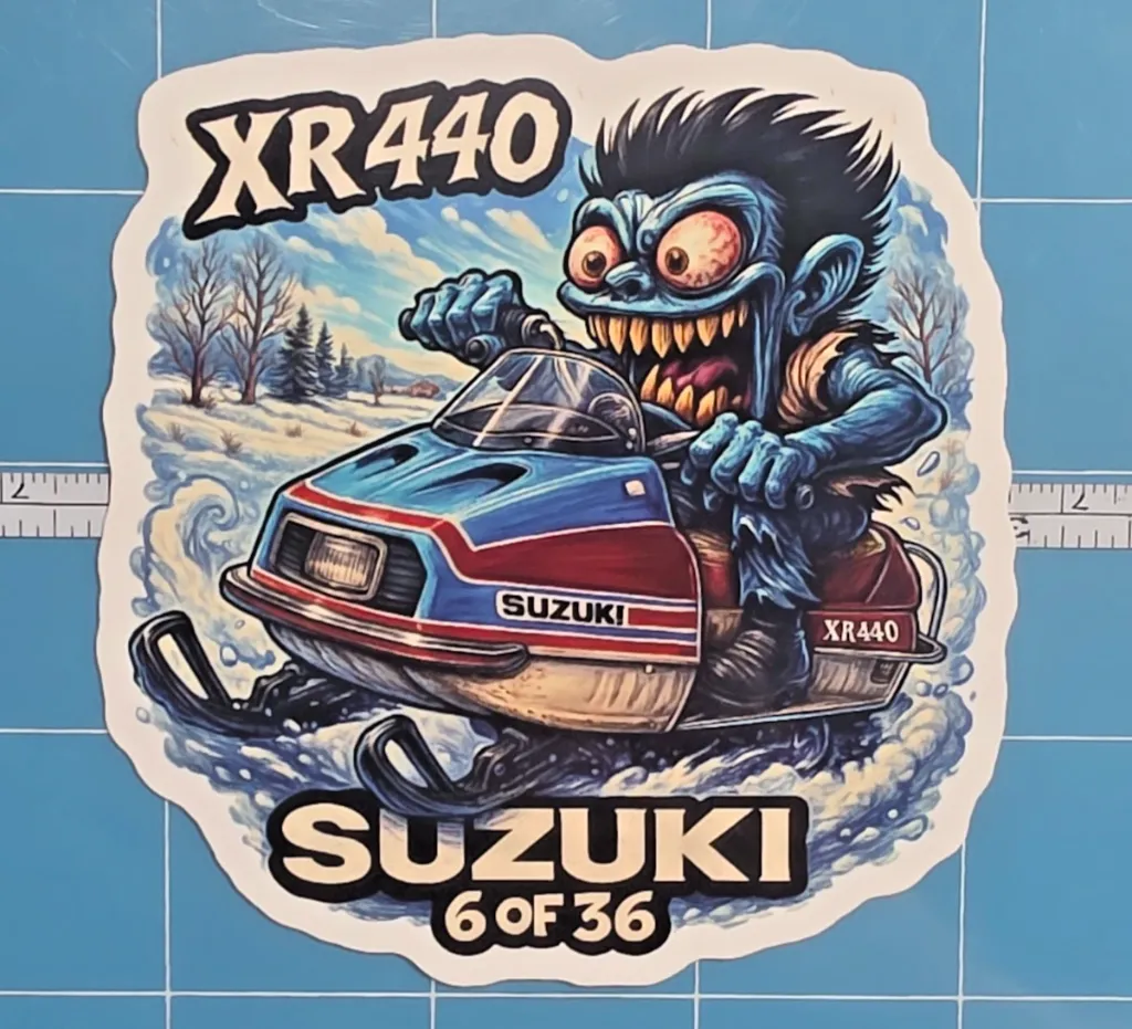 Suzuki XR440 Monster Vinyl Sticker 9x9cm 06-36 Snowmobile Die Cut