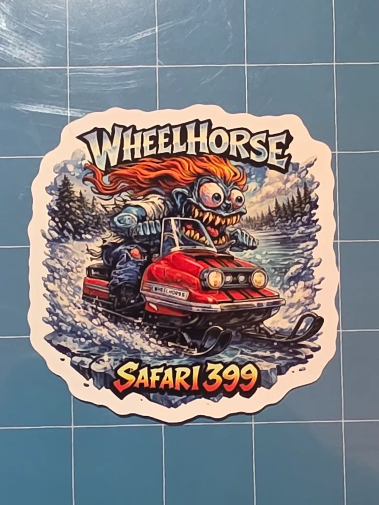 Wheel Horse Safari 399 Monster Snowmobile 9x9cm Vinyl Sticker