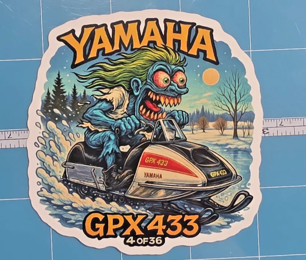 Yamaha GPX 433 Monster Vinyl Sticker 9x9cm 04-36 Snowmobile Die Cut