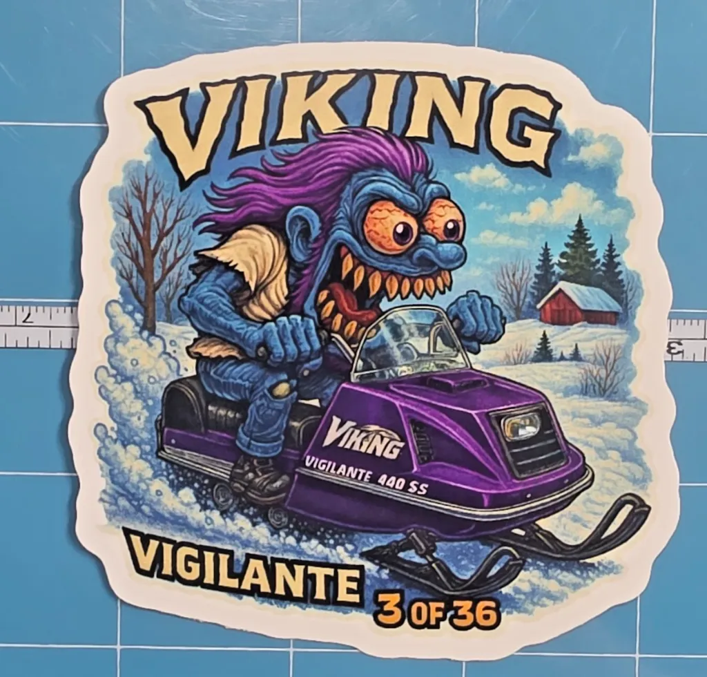 Viking Vigilante 440SS 1973 Monster Vinyl Sticker 9x9cm 3-36 Die Cut