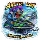 1980 Arctic Cat El Tigre 6000 Durable Vinyl Sticker 9x9cm Monsters on Machines