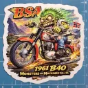 1961 BSA B40 Monster Vinyl Sticker 9x9cm Monsters on Machines Decal 34 of 36