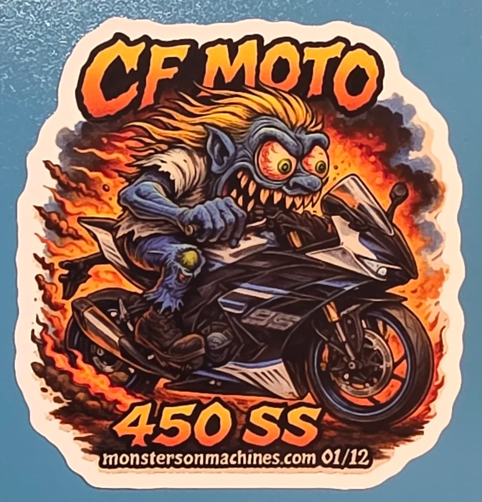 CFMoto 450SS Sport Bike Vintage-Style Durable 9x9cm Vinyl Sticker 01 of 12