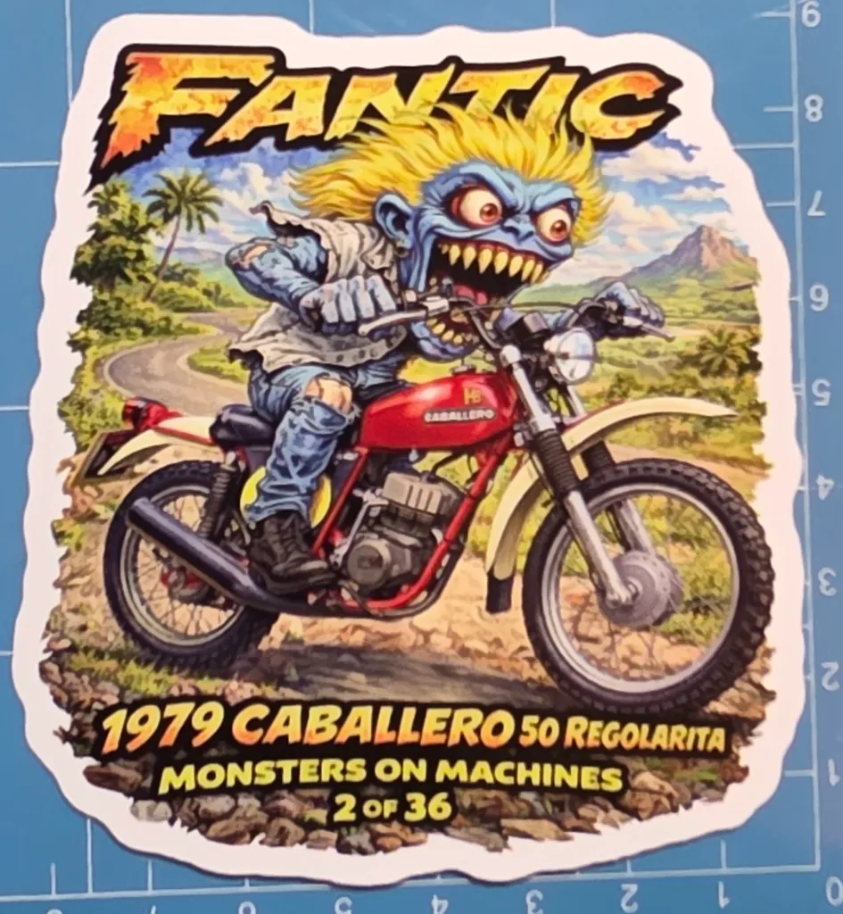 1979 Fantic Caballero 50 Regolarita Monster Vinyl Sticker 9x9cm 2-36