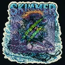 Evinrude Skimmer Snowmobile Monster Die-Cut Sticker Monsters on Machines