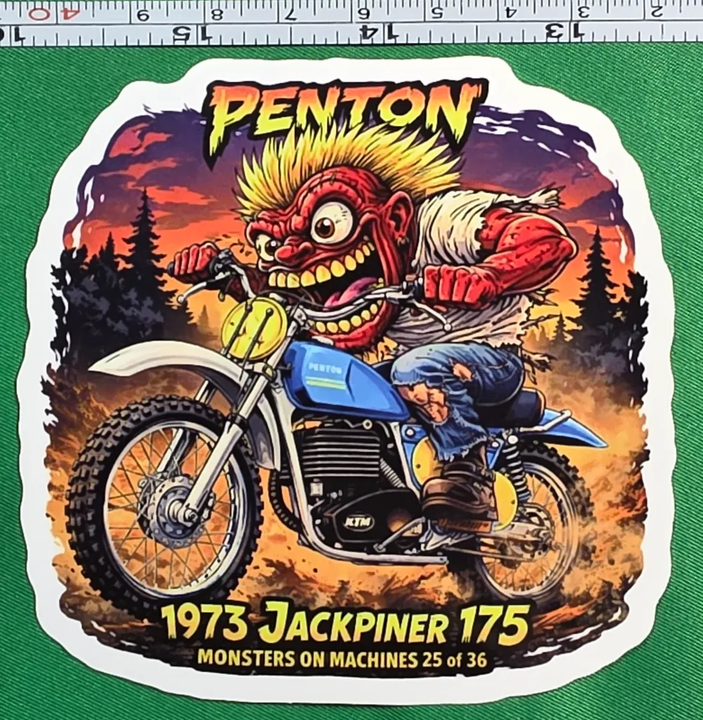 1973 Penton Jackpiner 175 Monsters on Machines Die Cut Sticker 25 of 36