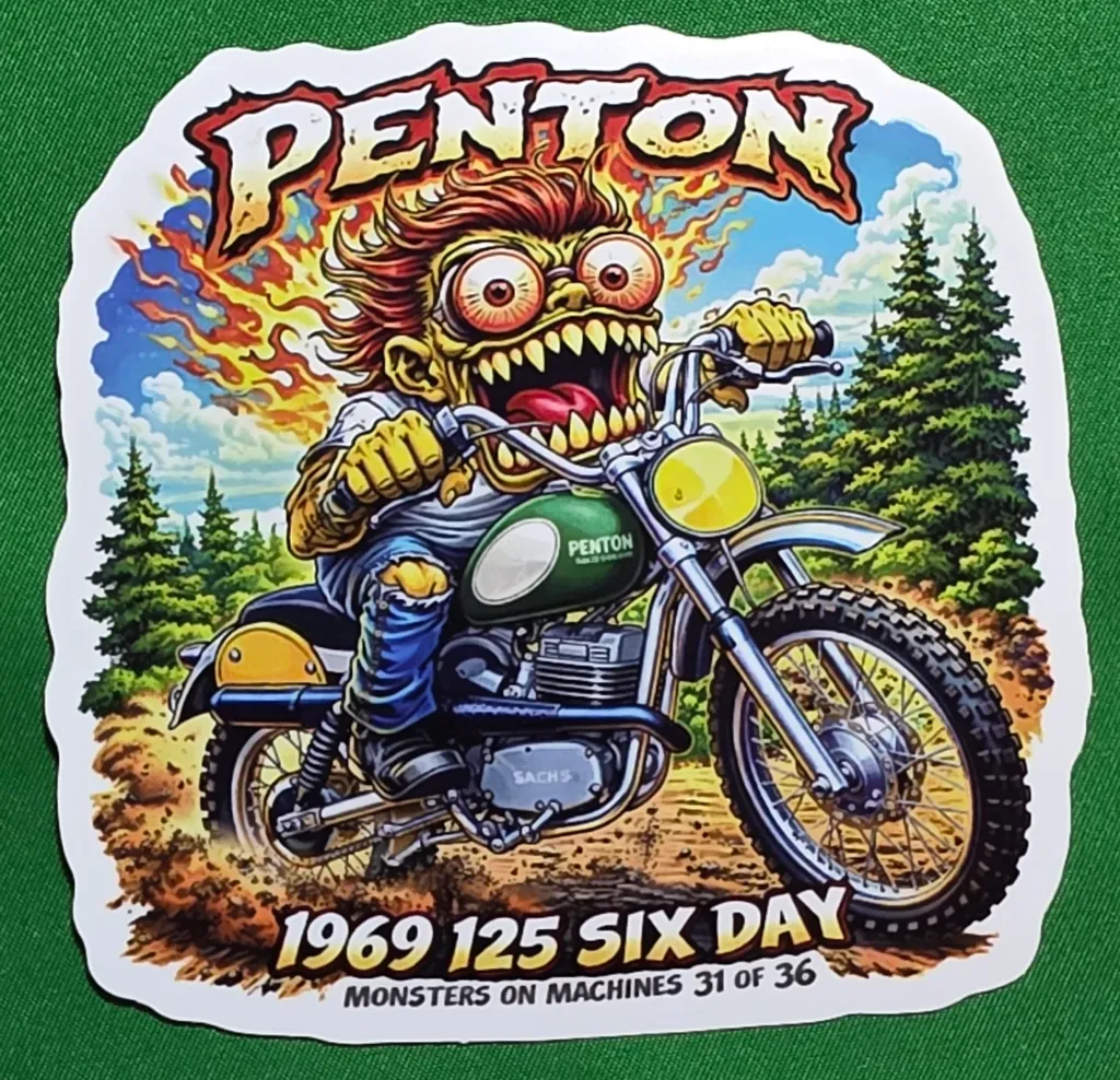 1969 Penton 125 Six Day Monsters on Machines Die Cut Sticker 31 of 36