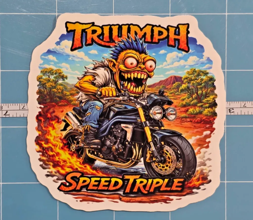 Triumph Speed Triple 1050 Monster Vinyl Sticker 9x9cm Die Cut
