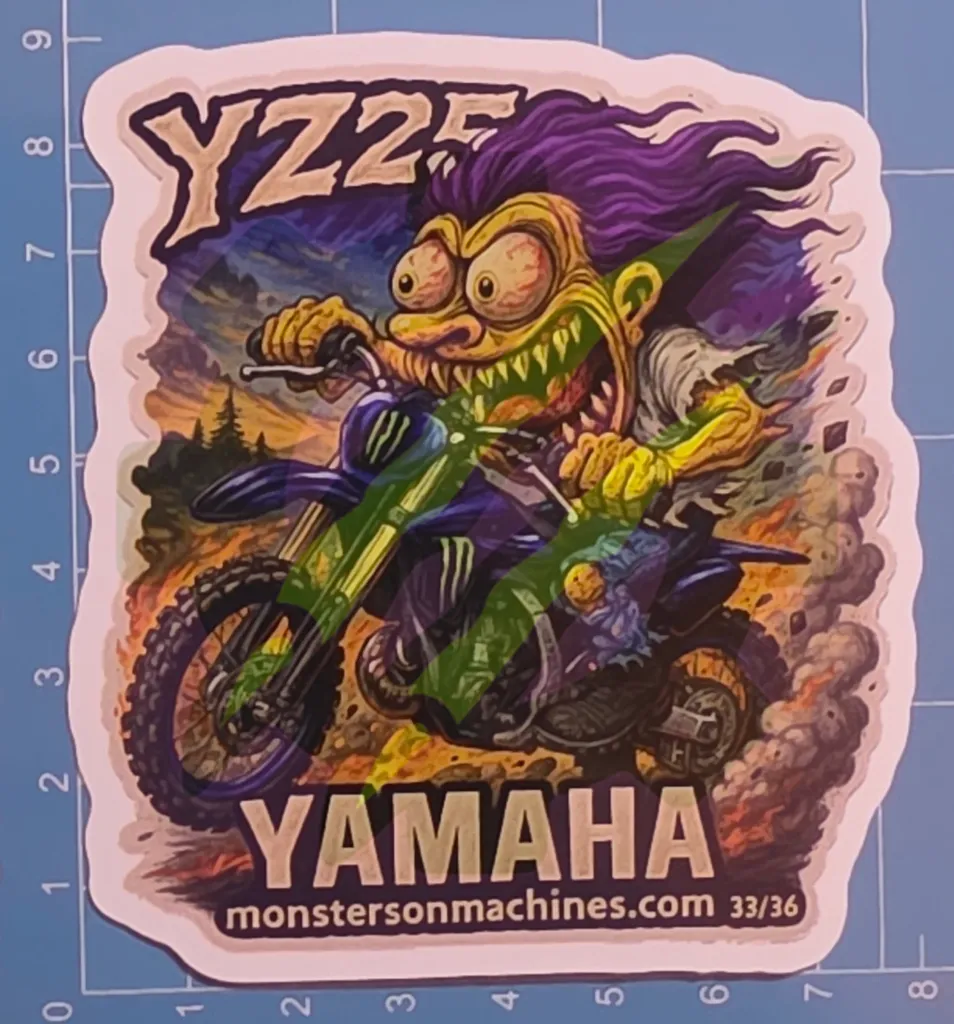 Yamaha YZ250 Sticker 9×9cm – Monsters on Machines 33-36 Motocross Vinyl Decal