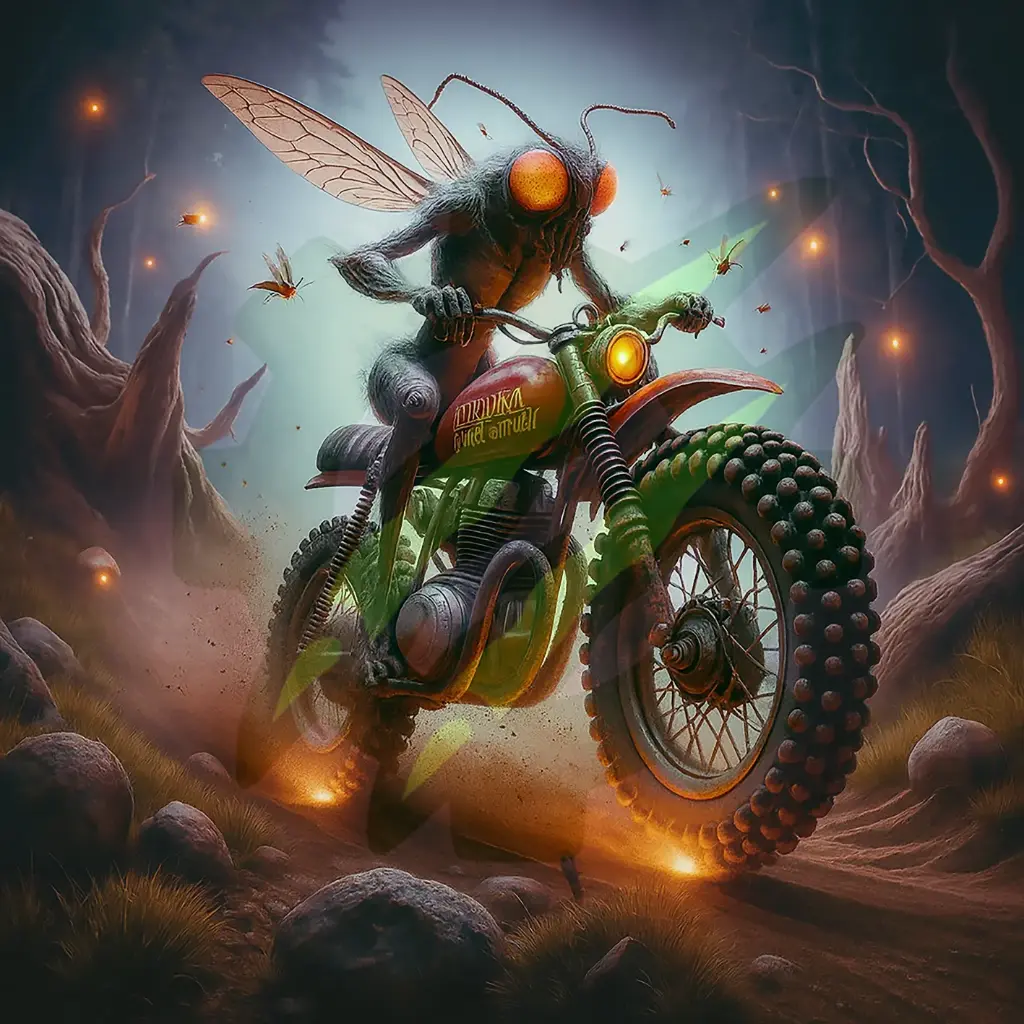 Dragonfly Road Toad Hodaka Sticker – Vintage Dirt Bike Insect Rider