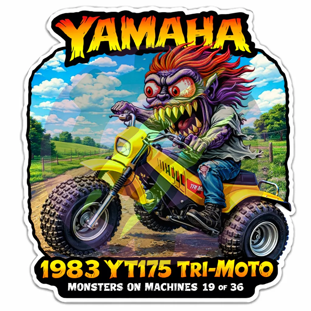 1983 Yamaha YT175 Tri-Moto 3-Wheeler ATV - Monsters on Machines Sticker 19/36