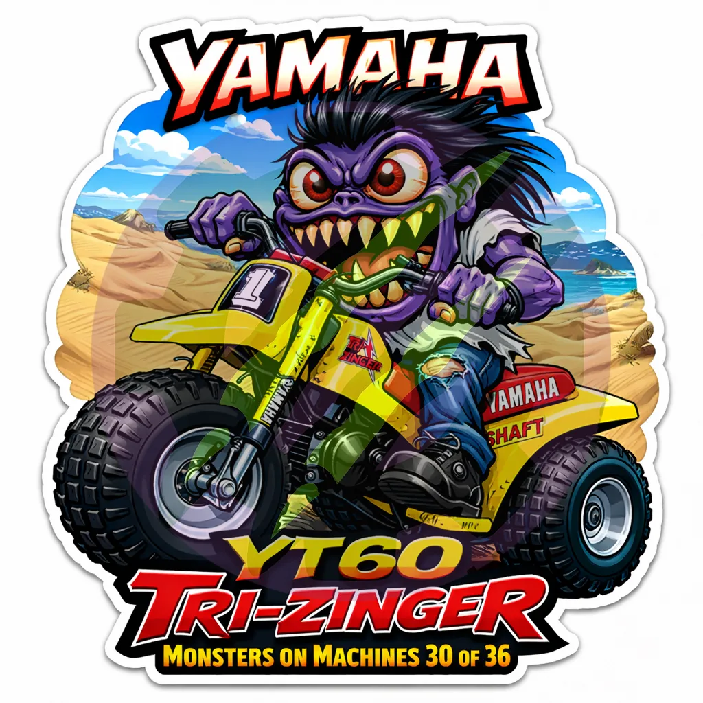 Yamaha YT60 Tri-Zinger 3-Wheeler ATV - Monsters on Machines Sticker 30/36