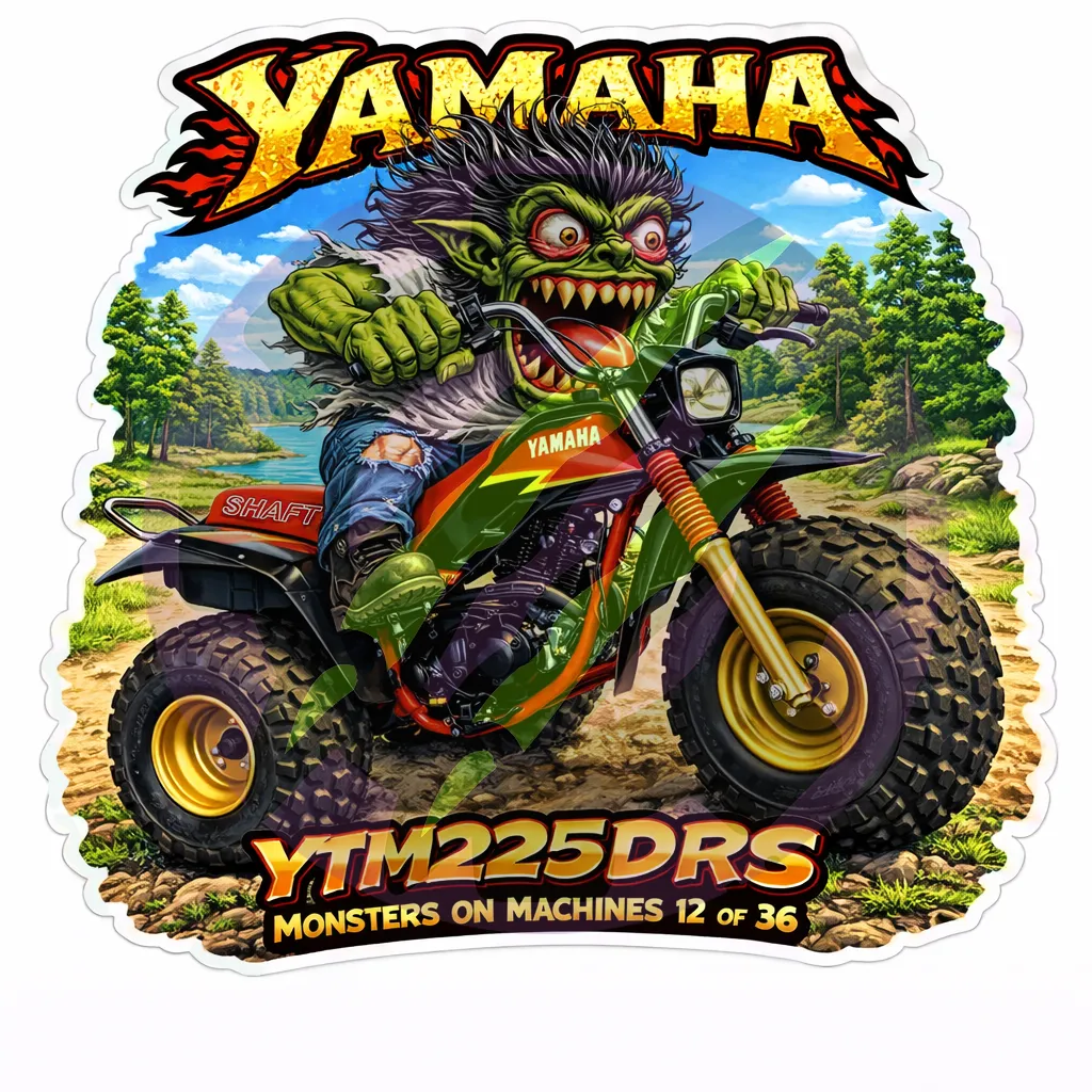 Yamaha YTM225DRS Tri-Moto 3-Wheeler ATV - Monsters on Machines Sticker 12/36