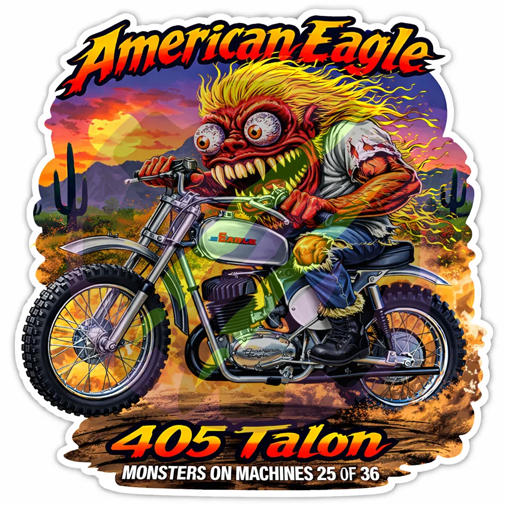 American Eagle 405 Talon Dirt Bike - Monsters on Machines Sticker 25/36