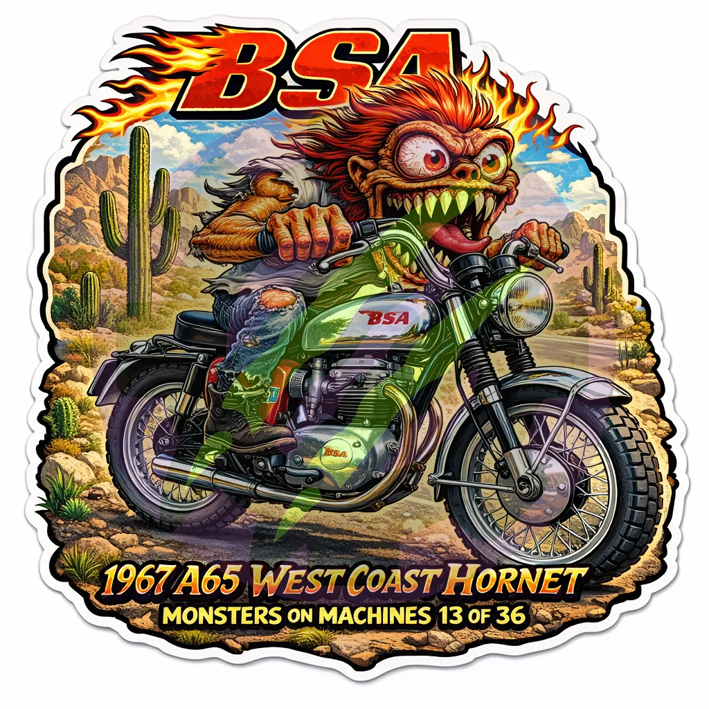 1967 BSA A65 West Coast Hornet Motorcycle - Monsters Sticker 13/36
