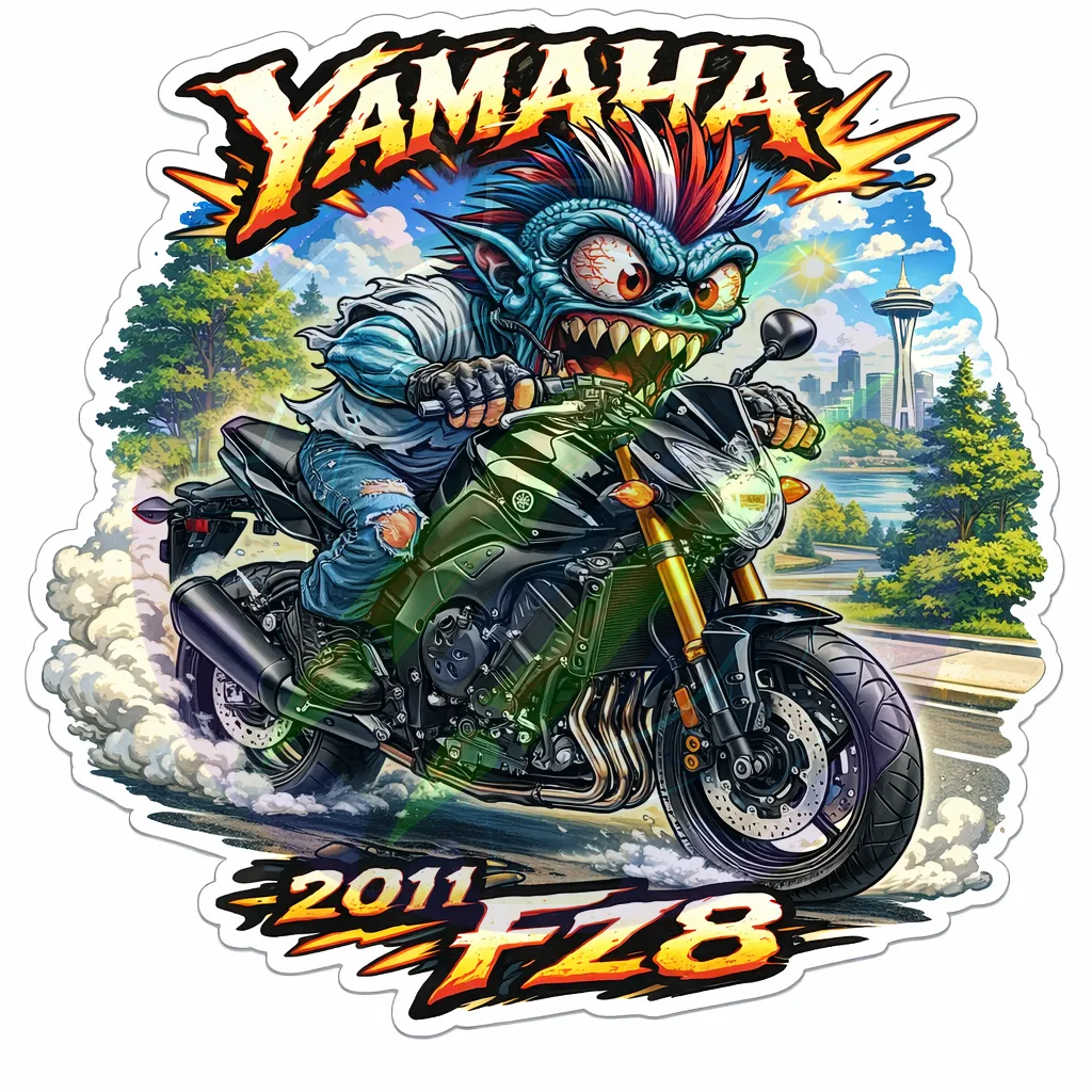 2011 Yamaha FZ8 Die Cut Vinyl Sticker Street Bike Decal 9x9cm Seattle
