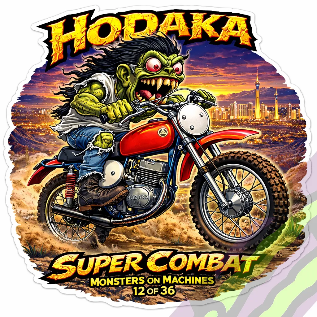 1974 Hodaka Super Combat Sticker - Monsters on Machines 12/36