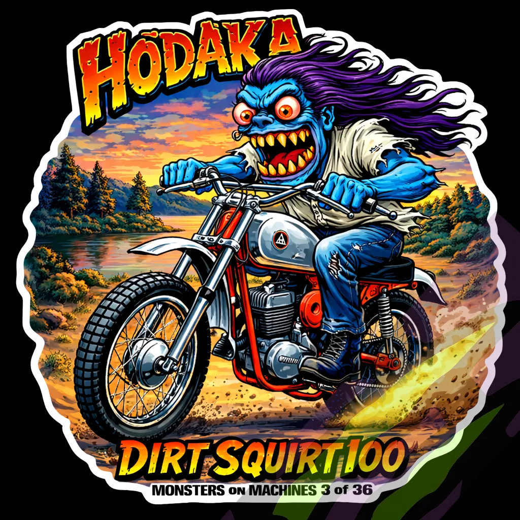 Hodaka Dirt Squirt 100 Durable Vinyl Sticker - Monsters on Machines 3/36