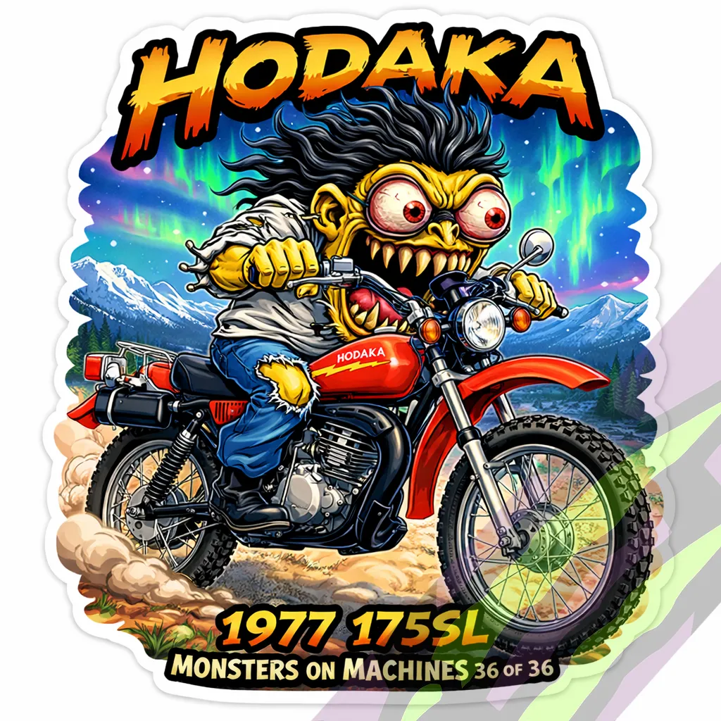 1977 Hodaka 175SL Sticker - Monsters on Machines 36/36