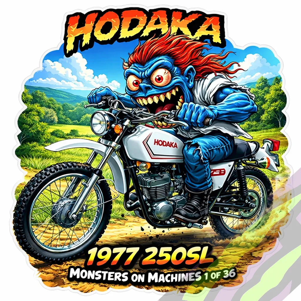 1977 Hodaka 250SL Sticker - Monsters on Machines 1/36