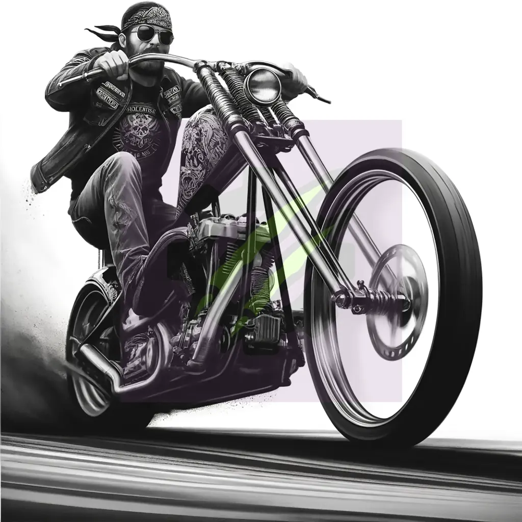 Chopper Solo Rider Biker Sticker – Custom Motorcycle Art