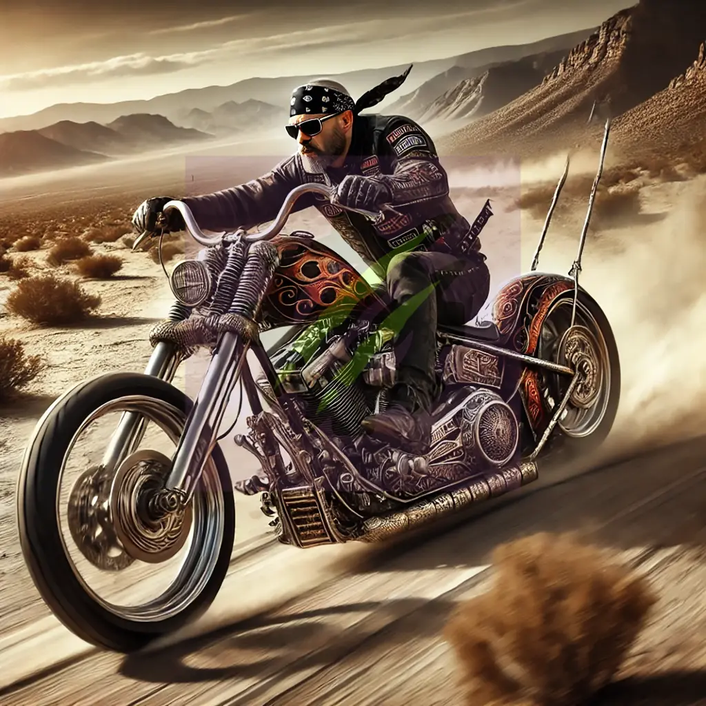 Custom Chopper Desert Rider Biker Sticker – Motorcycle Art