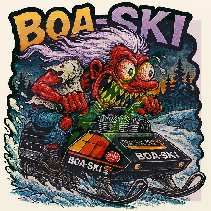 Boa-Ski Monster Rider Vintage Snowmobile Sticker