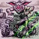 Pig on a Foreman – Farm Fury ATV Monster Sticker