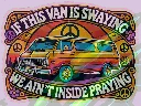 If This Van Is Swaying – Retro Hippie Van Sticker (9×7 cm)