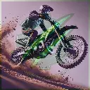 Dirt Rider – Motocross Power & Roost Sticker (9×9 cm)