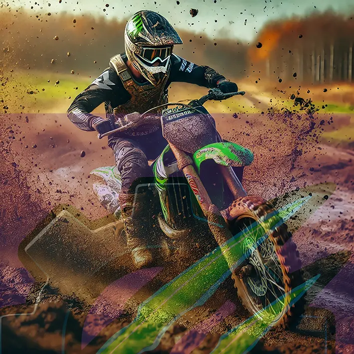 Mud Rider 001 – Green MX Roost Power Sticker (9×9 cm)