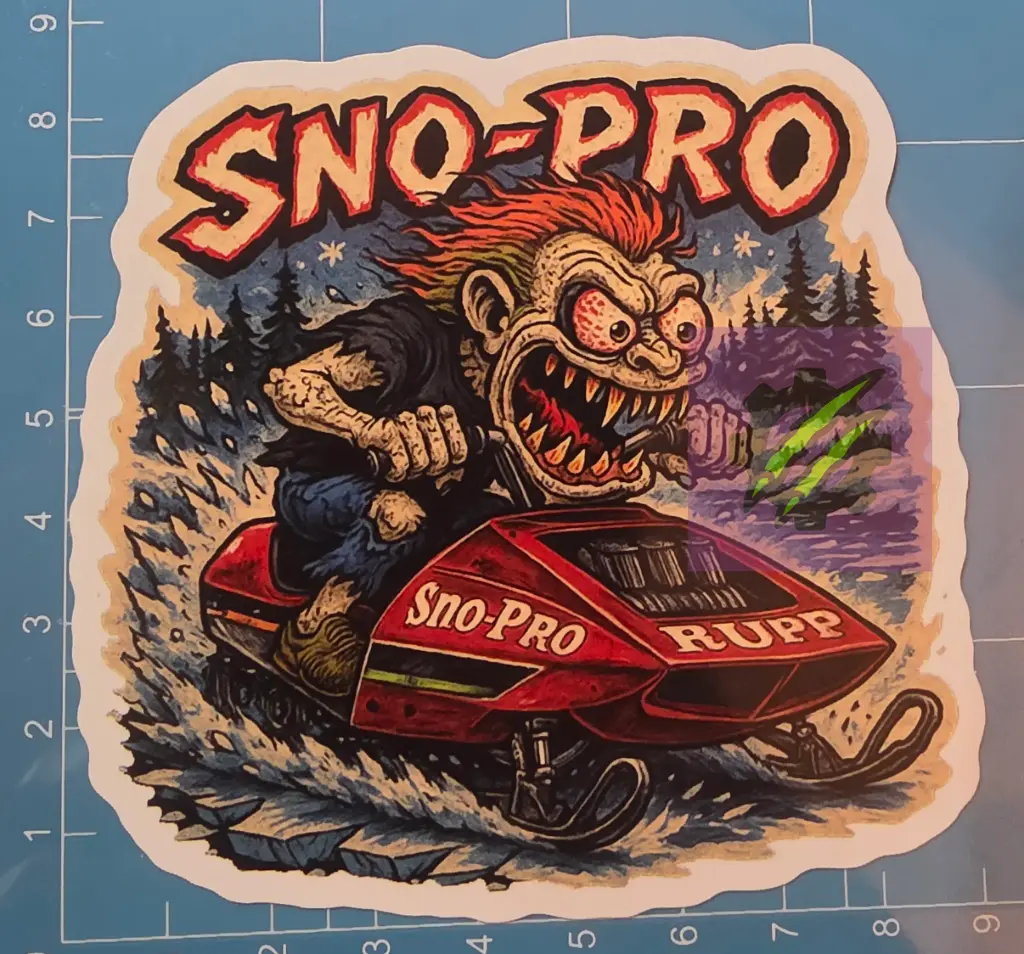 Rupp Sno-Pro Snowmobile Durable Vinyl Decal 9cm x 9cm