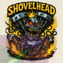 Harley-Davidson Shovelhead Monster Engine Sticker – Yellow Flames Die Cut Vinyl