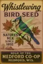 Whistlewing Bird Seed – Blue Jay Vintage Medford Co-Op Print