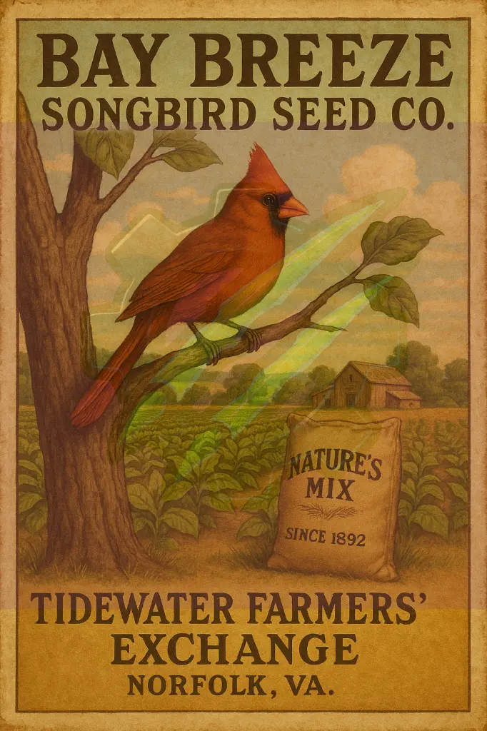 Bay Breeze Songbird Seed – Tidewater Farmers’ Exchange Norfolk VA Cardinal Print & Tin Sign