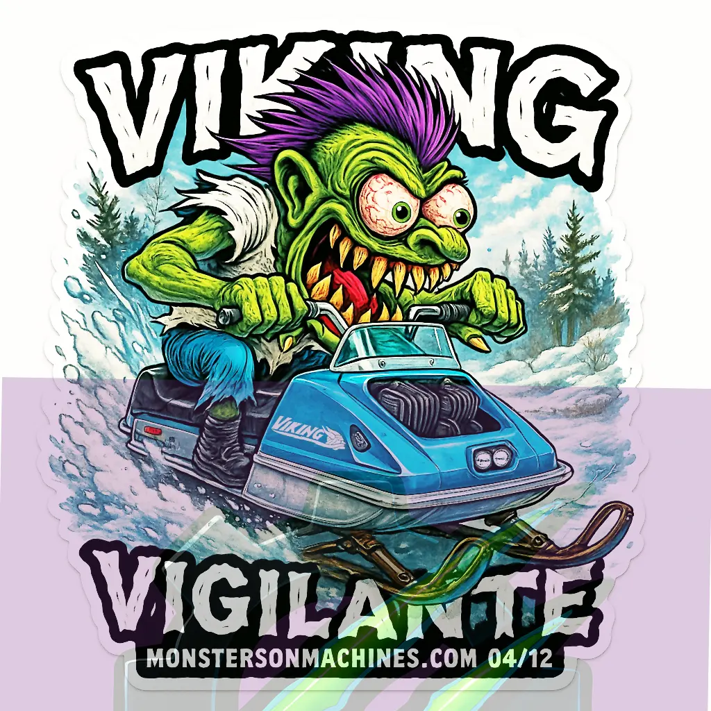 Viking Vigilante Race Sticker - Mohawk Vigilante Mutant Series Number 4 of 12