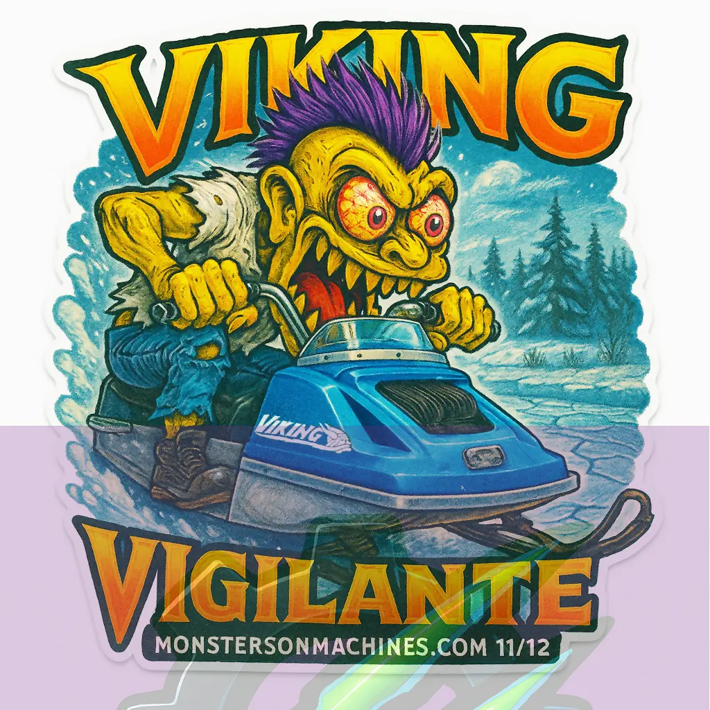 Viking Vigilante Race Sticker - Yellow Mohawk Maniac Series Number 11 of 12