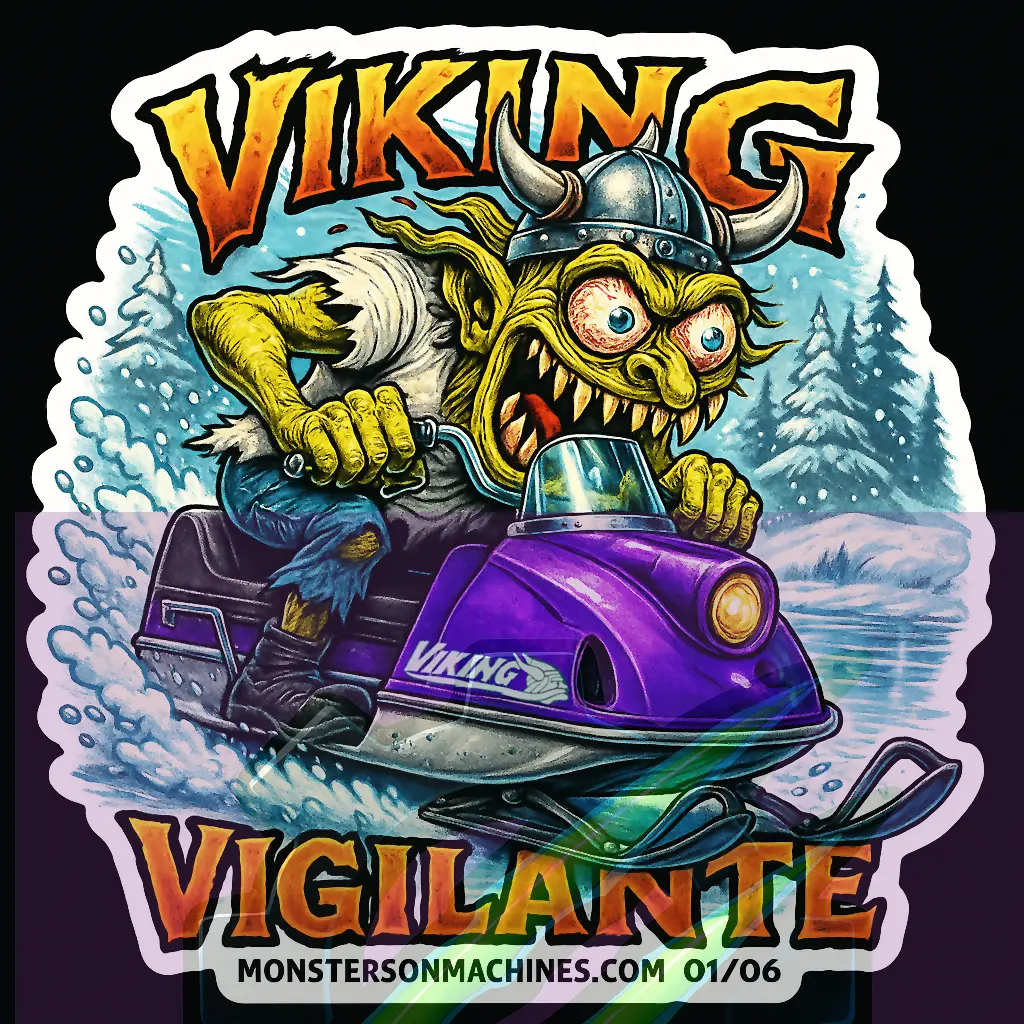Viking Vigilante Sticker - Horned Trail Raider Special Series Number 1 of 6