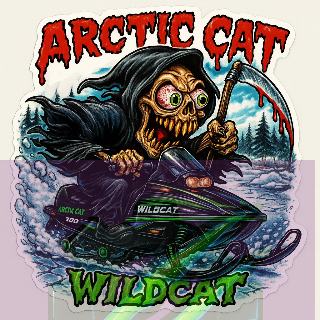 Arctic Cat Wildcat Sticker - Graveyard Reaper Ride Monsters on Machines