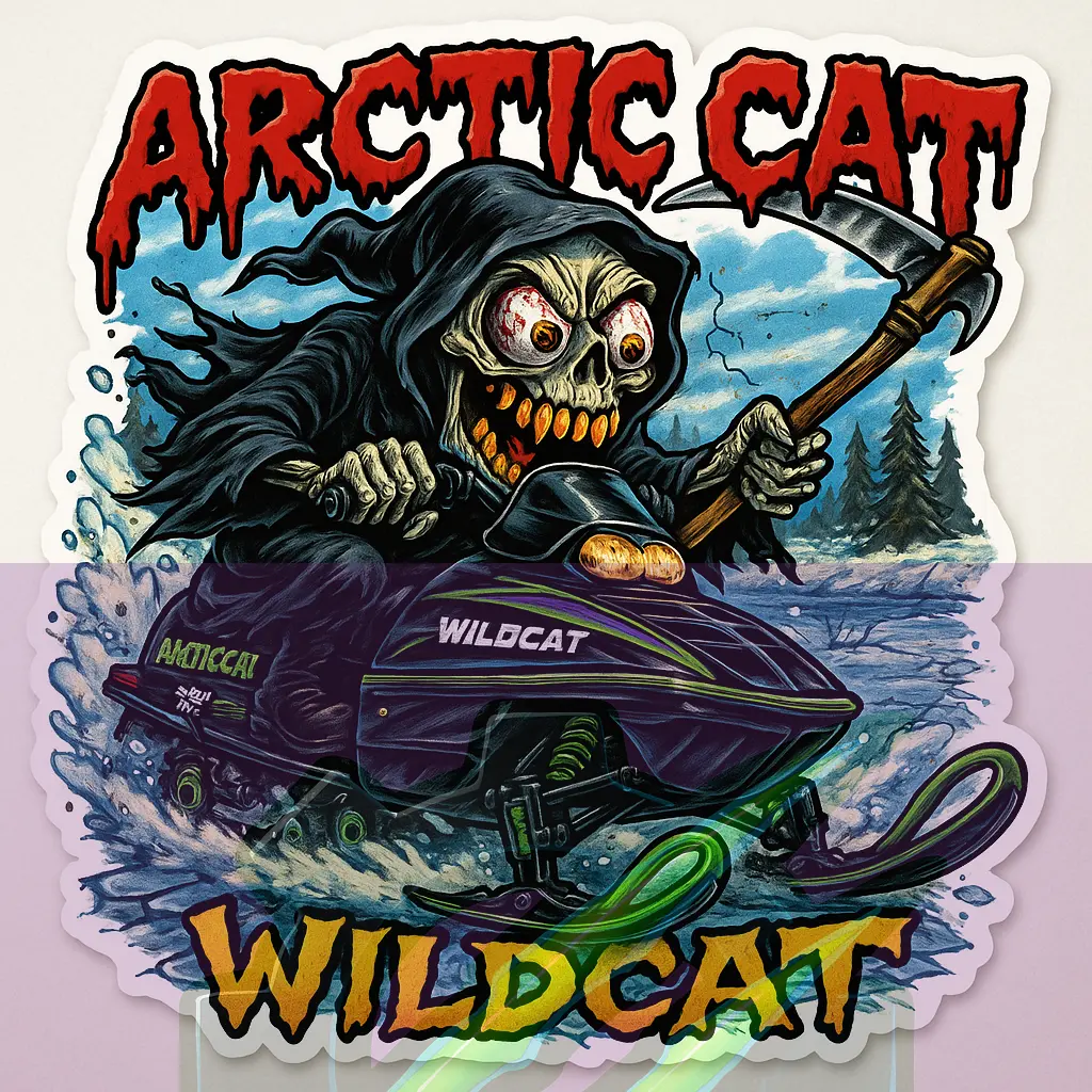 Arctic Cat Wildcat Sticker - Graveyard Reaper Ride Monsters on Machines