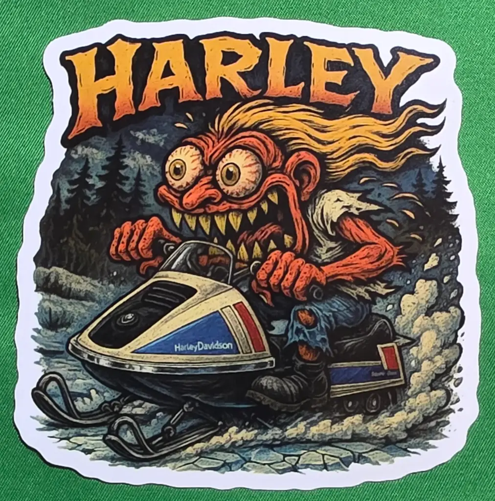 Harley-Davidson Snowmobile Vinyl Sticker Ember Trail Maniac