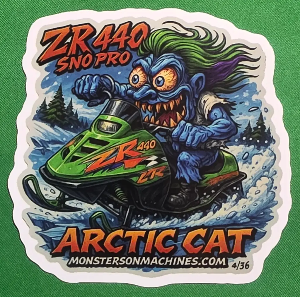 Arctic Cat ZR440 Sno Pro Vinyl Sticker - Frostbite Freak Number 4 of 36