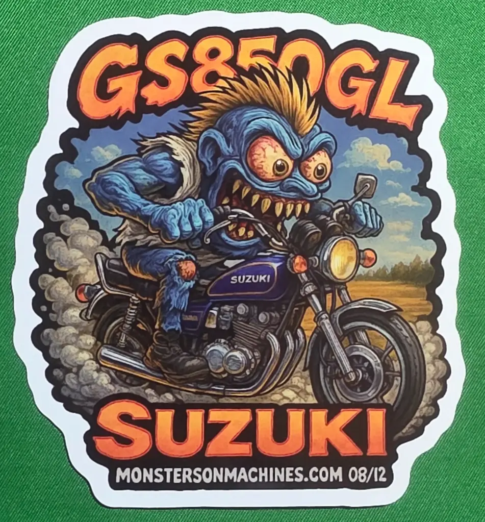 Suzuki GS850GL Vinyl Sticker Dust-Cloud Road Fiend Series 8 of 12