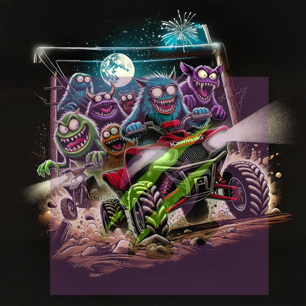 Kawasaki Quad Monsters Night Ride Sticker