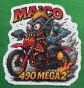 Maico 490 Mega2 Sticker - Mauler Fiend Monsters on Machines