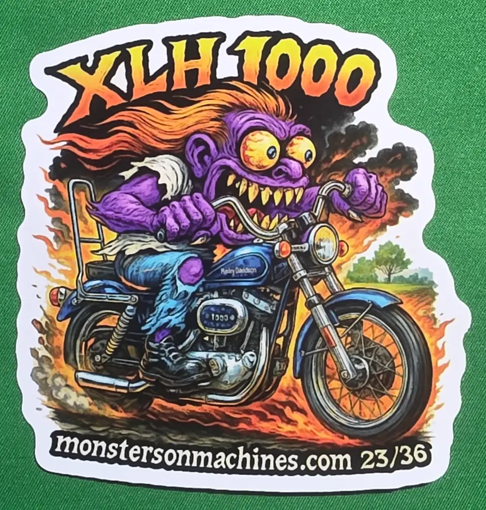 Harley XLH 1000 Vinyl Sticker - Ember Mane Road Fiend 23/36